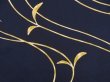 Photo4: 5308T11z480 Vintage Japanese Kimono Silk HAORI Leaf Dark navy (4)