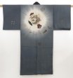 Photo1: 5308T13z410  Japanese Kimono Silk Men's JUBAN Mallet Dark gray (1)