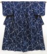 Photo1: 5309T01z480 Vintage Japanese Kimono Cotton YUKATA Butterfly Indigo (1)
