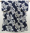 Photo1: 5309T02z460 Vintage Japanese Kimono Cotton YUKATA Sunflower Indigo (1)