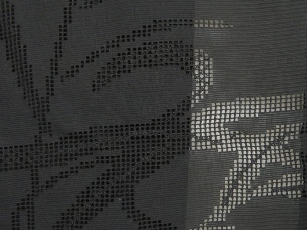 Photo4: 5309T06z360 Vintage Japanese Kimono Silk See through HAORI Bamboo grass Black (4)