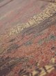 Photo4: 4K03z90  Japanese Kimono Silk  FABRIC Flowers Dark brown 66.1x14.6 (4)