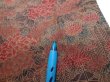 Photo7: 4K05z90  Japanese Kimono Silk  FABRIC Flowers Dark brown 66.1x14.6 (7)