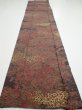 Photo5: 4K06z90  Japanese Kimono Silk  FABRIC Flowers Dark brown 66.1x14.6 (5)