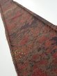 Photo1: 4K07z50  Japanese Kimono Silk  FABRIC Flowers Dark brown 61.8x7.1 (1)