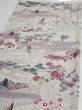Photo3: 4K01z50  Japanese Kimono Silk  FABRIC Princess Smoky white 41.7x14.0 (3)
