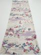 Photo5: 4K01z50  Japanese Kimono Silk  FABRIC Princess Smoky white 41.7x14.0 (5)
