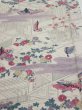 Photo1: 4K04z80  Japanese Kimono Silk  FABRIC Princess Smoky white 63.0x14.0 (1)