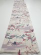 Photo5: 4K04z80  Japanese Kimono Silk  FABRIC Princess Smoky white 63.0x14.0 (5)