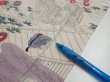 Photo6: 4K04z80  Japanese Kimono Silk  FABRIC Princess Smoky white 63.0x14.0 (6)