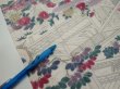 Photo7: 4K04z80  Japanese Kimono Silk  FABRIC Princess Smoky white 63.0x14.0 (7)