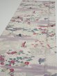 Photo3: 4K05z80  Japanese Kimono Silk  FABRIC Princess Smoky white 62.2x14.0 (3)