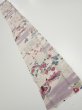 Photo5: 4K07z40  Japanese Kimono Silk  FABRIC Princess Smoky white 57.5x6.9 (5)