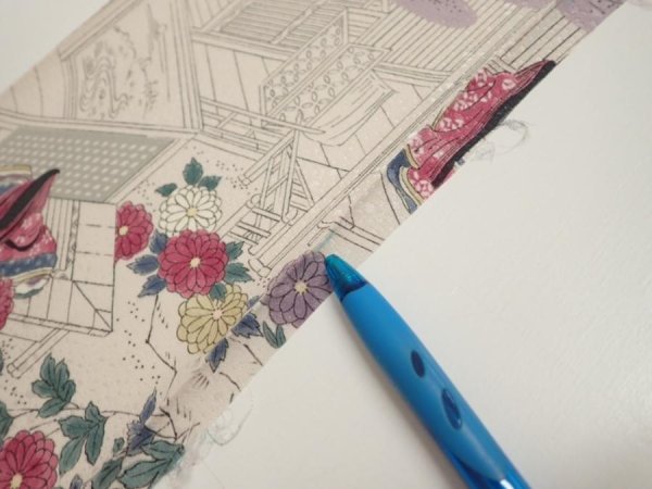 Photo6: 4K08z40  Japanese Kimono Silk  FABRIC Princess Smoky white 57.5x6.9 (6)