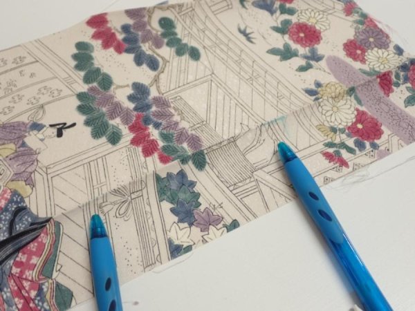 Photo9: 4K08z40  Japanese Kimono Silk  FABRIC Princess Smoky white 57.5x6.9 (9)