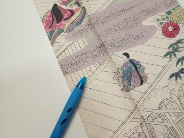 Photo6: 4K09z50  Japanese Kimono Silk  FABRIC Princess Smoky white 78.7x6.9 (6)