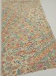 Photo2: 4K01z70  Japanese Kimono Silk  FABRIC Flowers Lime white 44.1x14.0 (2)