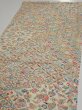 Photo3: 4K01z70  Japanese Kimono Silk  FABRIC Flowers Lime white 44.1x14.0 (3)