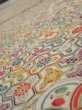 Photo4: 4K01z70  Japanese Kimono Silk  FABRIC Flowers Lime white 44.1x14.0 (4)