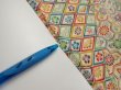 Photo6: 4K01z70  Japanese Kimono Silk  FABRIC Flowers Lime white 44.1x14.0 (6)