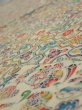 Photo4: 4K02z70  Japanese Kimono Silk  FABRIC Flowers Lime white 44.1x14.0 (4)