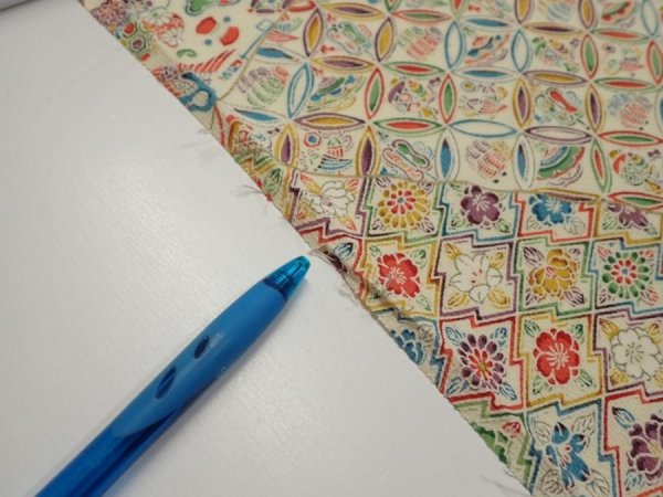 Photo6: 4K02z70  Japanese Kimono Silk  FABRIC Flowers Lime white 44.1x14.0 (6)