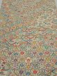 Photo1: 4K05z90  Japanese Kimono Silk  FABRIC Flowers Lime white 62.2x14.2 (1)