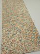 Photo2: 4K05z90  Japanese Kimono Silk  FABRIC Flowers Lime white 62.2x14.2 (2)