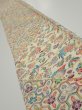 Photo1: 4K07z40  Japanese Kimono Silk  FABRIC Flowers Lime white 56.7x7.1 (1)
