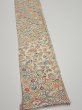 Photo2: 4K07z40  Japanese Kimono Silk  FABRIC Flowers Lime white 56.7x7.1 (2)