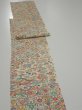 Photo3: 4K09z60  Japanese Kimono Silk  FABRIC Flowers Lime white 74.0x6.9 (3)