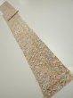 Photo5: 4K09z60  Japanese Kimono Silk  FABRIC Flowers Lime white 74.0x6.9 (5)
