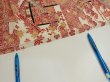 Photo6: 4K02z50  Japanese Kimono Silk  FABRIC House Off-white 39.8x14.4 (6)