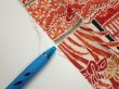 Photo6: 4K04z80  Japanese Kimono Silk  FABRIC House Off-white 63.4x13.8 (6)