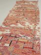 Photo3: 4K05z80  Japanese Kimono Silk  FABRIC House Off-white 63.8x13.8 (3)