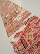Photo1: 4K08z40  Japanese Kimono Silk  FABRIC House Off-white 55.9x6.5 (1)