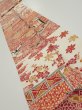 Photo1: 4K09z60  Japanese Kimono Silk  FABRIC House Off-white 81.9x7.5 (1)