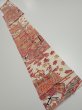 Photo5: 4K09z60  Japanese Kimono Silk  FABRIC House Off-white 81.9x7.5 (5)