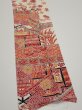 Photo3: 4K10z30  Japanese Kimono Silk  FABRIC House Off-white 35.8x7.3 (3)