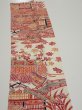 Photo4: 4K10z30  Japanese Kimono Silk  FABRIC House Off-white 35.8x7.3 (4)