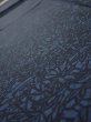 Photo4: 4K06z90  Japanese Kimono Silk  FABRIC Flowers Indigo 62.2x14.8 (4)