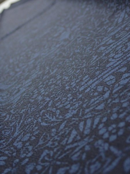 Photo4: 4K08z40  Japanese Kimono Silk  FABRIC Flowers Indigo 53.1x7.5 (4)