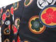 Photo2: 5312T01z520 Vintage Japanese Kimono Cotton YUKATA Flowers Black (2)
