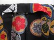 Photo7: 5312T01z520 Vintage Japanese Kimono Cotton YUKATA Flowers Black (7)
