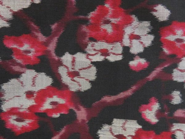 Photo4: 5312T03z380 Vintage Japanese Kimono Silk MEISEN HAORI Plum branch Black (4)