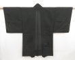 Photo1: 5312T04z330 Vintage Japanese Kimono Silk Men's See through RO HAORI Black (1)