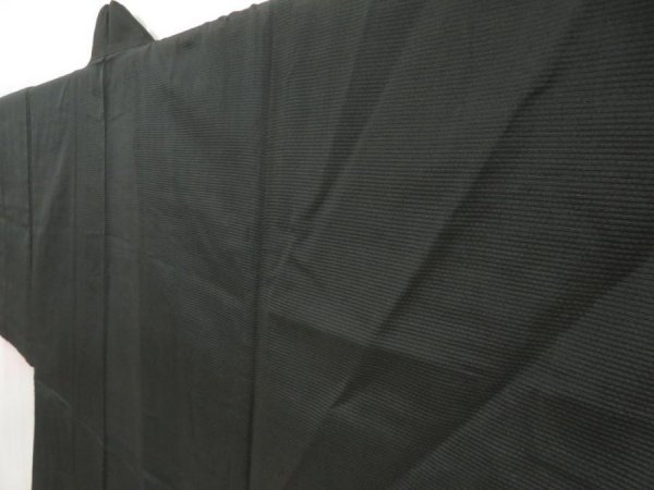 Photo2: 5312T04z330 Vintage Japanese Kimono Silk Men's See through RO HAORI Black (2)