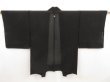 Photo1: 5312T06z280 Vintage Japanese Kimono Silk See through HAORI Boat Black (1)