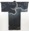 Photo1: 5312T07z470 Vintage Japanese Kimono Silk Men's JUBAN Crescent moon (1)