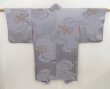 Photo3: 5312T08z540 Antique Japanese Kimono Silk LONG HAORI Instrument Light gray (3)